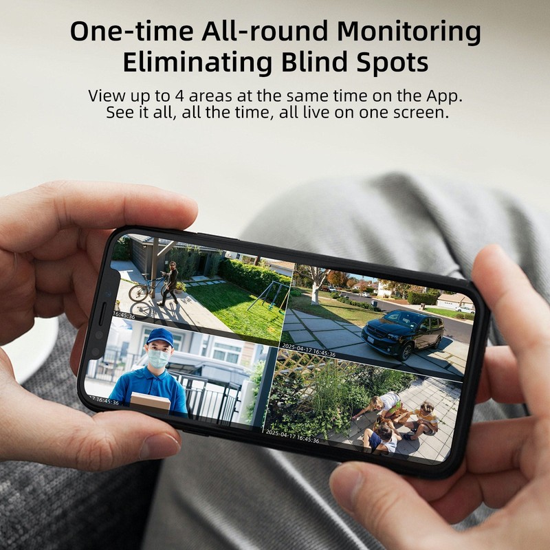 DualBand WiFi6 Wireless Pre-Record Solar Battery Security Camera System gallery