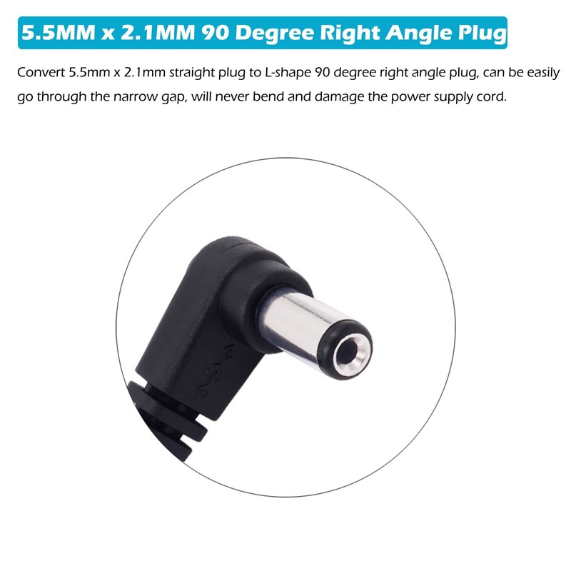 DC Power Extension Cable, 5.5mm x 2.1mm Cord, x 2.1mm, Black gallery