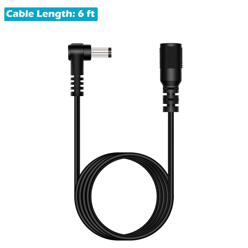 DC Power Extension Cable, 5.5mm x 2.1mm Cord, x 2.1mm, Black gallery