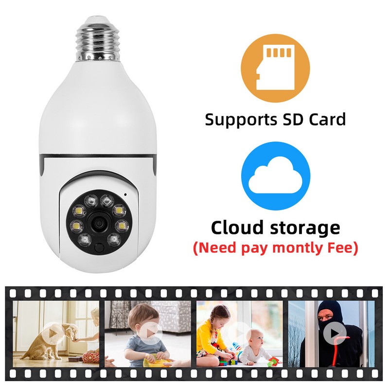 360° 1080P IP E27 Light Bulb Camera Wi-Fi IR Night Smart Home Wireless Security gallery