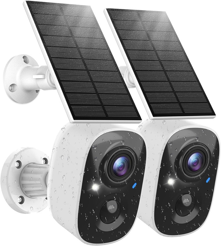 Solar Battery Powered Outdoor Cameras for Home Security with AI Motion Detection