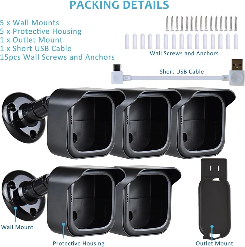 Secure and Stylish Mounts for Blink Outdoor Cameras - 5-Pack Weather Resistant gallery