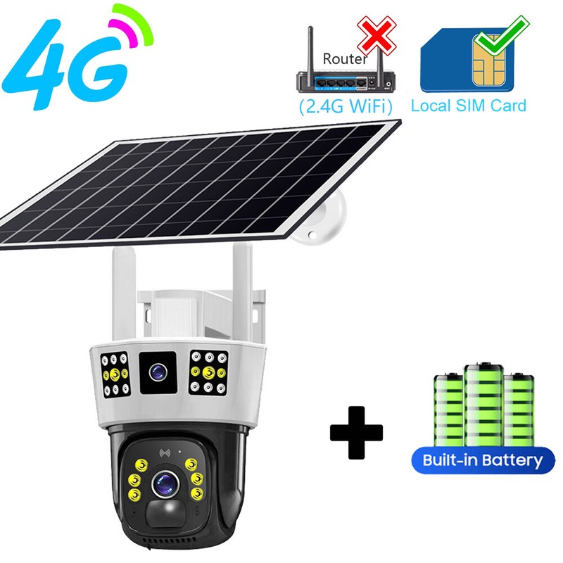 6K 12MP HD Solar Camera 4G SIM Card Wifi Outdoor IP Wireless Security CCTV Surve gallery