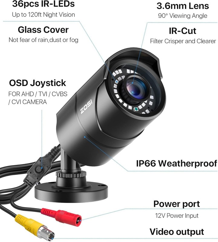 1080P 1920TVL Security Camera Outdoor Indoor,Hybrid 4-in-1 TVI/CVI/AHD/960H C... gallery
