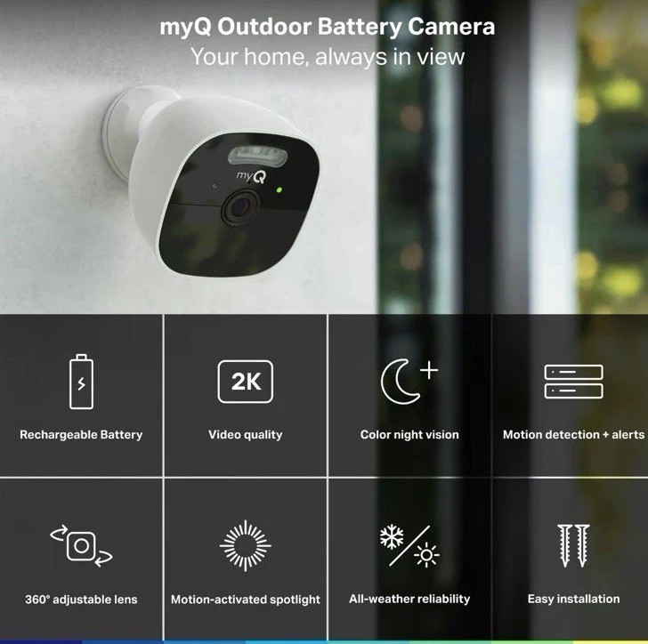 myQ Outdoor Battery Camera 3 Pack Wireless Security Cameras 1080P HD gallery