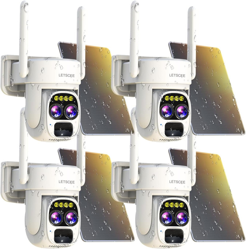Security Cameras Wirelss Outdoor Solar Powered for Home Security, 360 View outsi