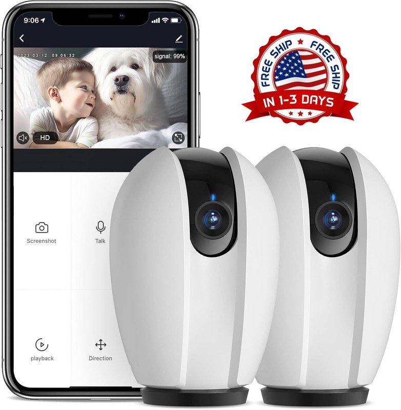 Cámara de seguridad para el hogar de 1080P con detección de sonido y movimiento