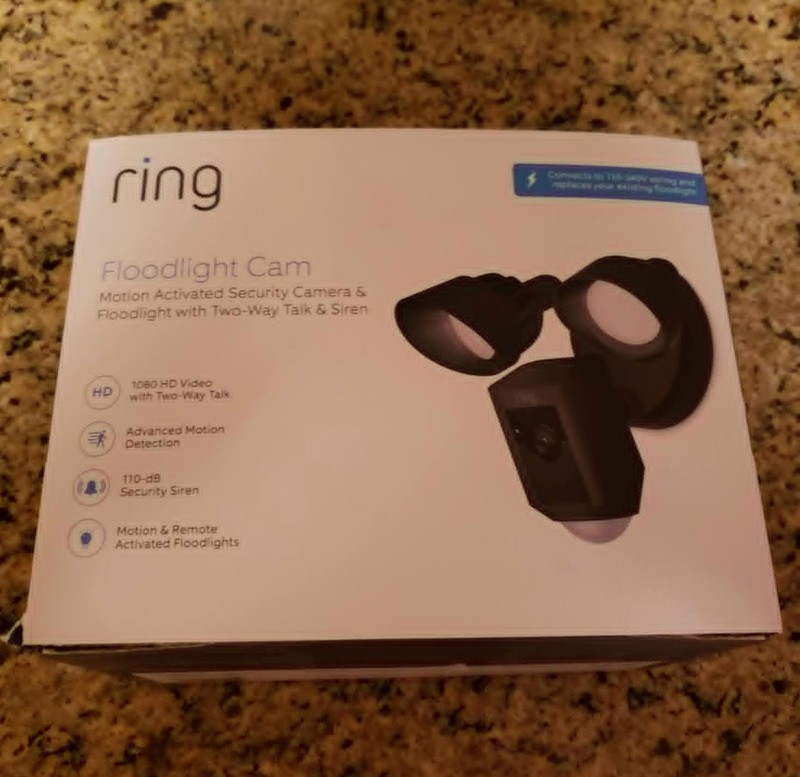 Ring Floodlight Cam Wired Plus Outdoor Wired Full HD Surveillance Camera – Black