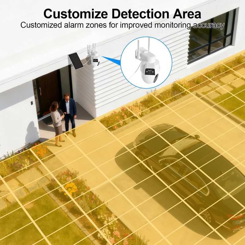 Solar Powered Wireless Dual Lens Security Camera Outdoor PIR Human Motion Sensor gallery