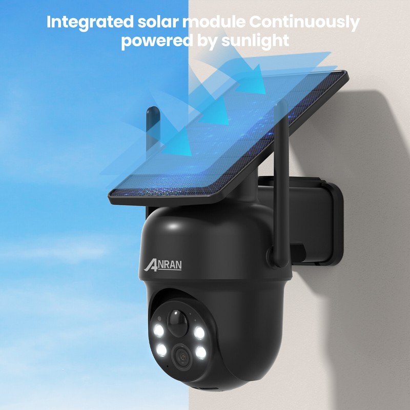 ANRAN 5MP Solar Battery Security Camera Wireless Pan/Tilt Outdoor WiFi IP Camera gallery