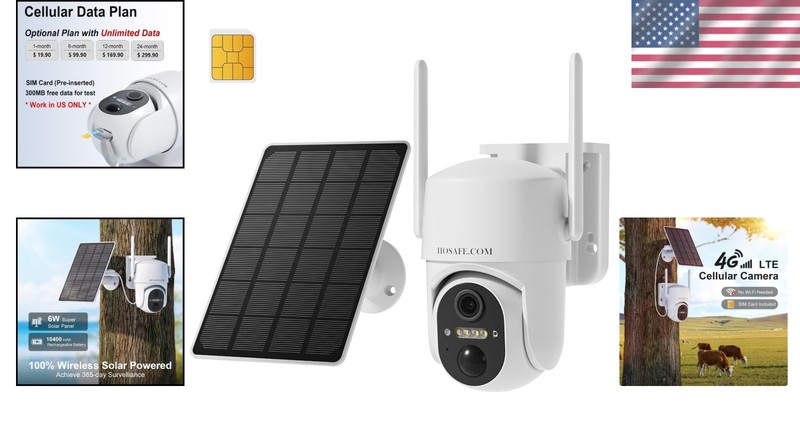 4G LTE Solar-Powered Outdoor Camera with 2K HD & 360° PTZ for Enhanced Security gallery