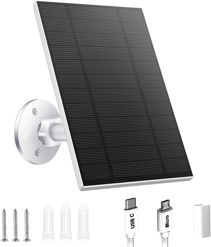 5W Solar Panel for Security Cameras: Waterproof & 360° Adjustable Design gallery