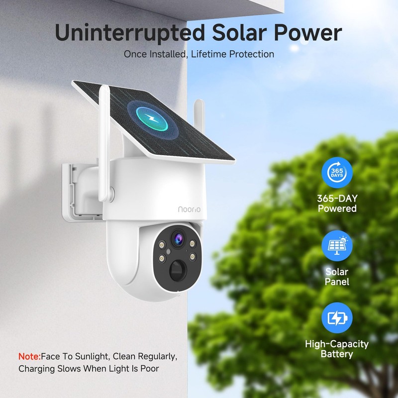 2K Solar Security Camera Wireless Outdoor, 360° Pan/Tilt Camera with Dual-Ban... gallery