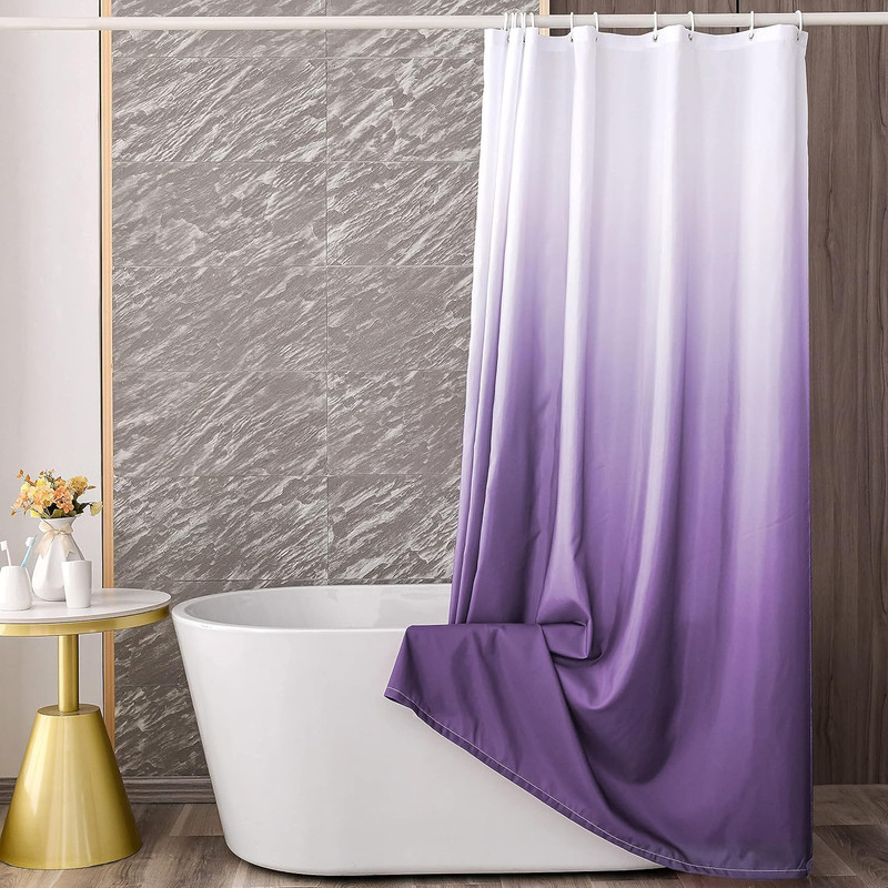 Ombre Dark Purple Shower Curtain Sets for Bathroom Accessories Fabric Polyester gallery