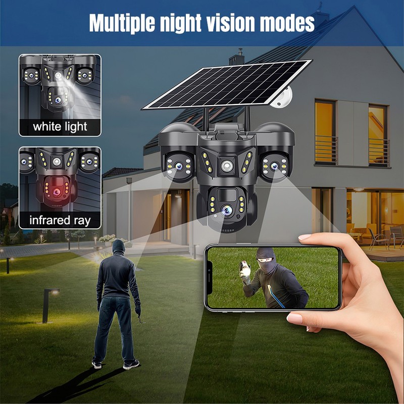 2x Camaras De Seguridad Para Exterior Solar WIFI Inalambrica Con Vision Nocturna gallery