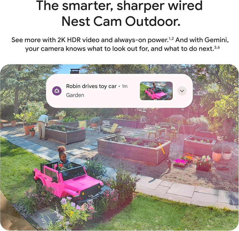 Google Nest Cam Outdoor (Wired, 2nd Gen) - 2 Pack - Security Camera with 2K Vide gallery