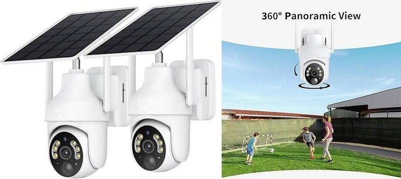 Cámaras de seguridad solares 2K inalámbricas para exteriores paquete de 2 visión gallery