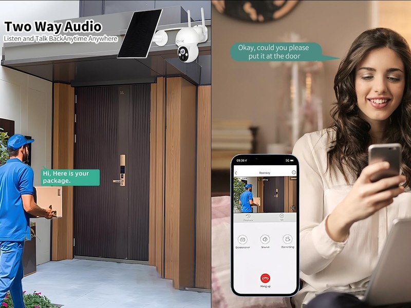 CKK Wireless Cameras for Home/Outdoor Security, Solar Security Cameras Wirele... gallery