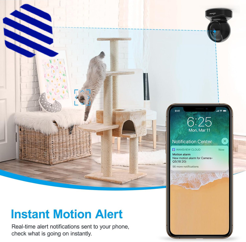 2K Indoor/Pet Cameras for Home Security 2.4G WiFi Only Q5 3MP B Home Indoor NEW gallery