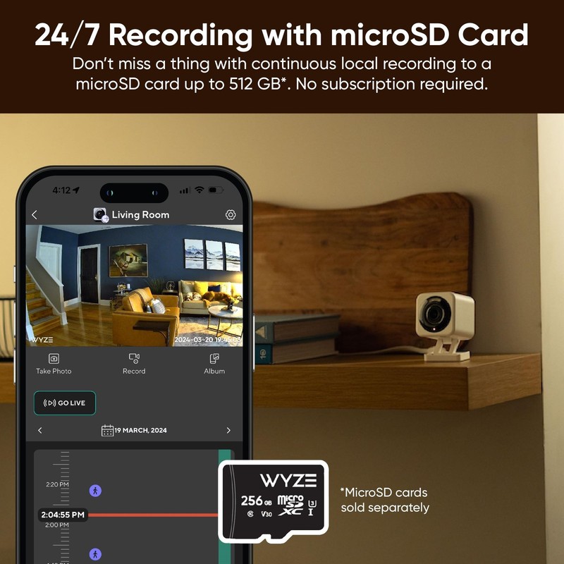 WYZE Cam v4, 2.5K HD WiFi Smart Home Security Camera, Indoor/Outdoor, Pet/Bab... gallery
