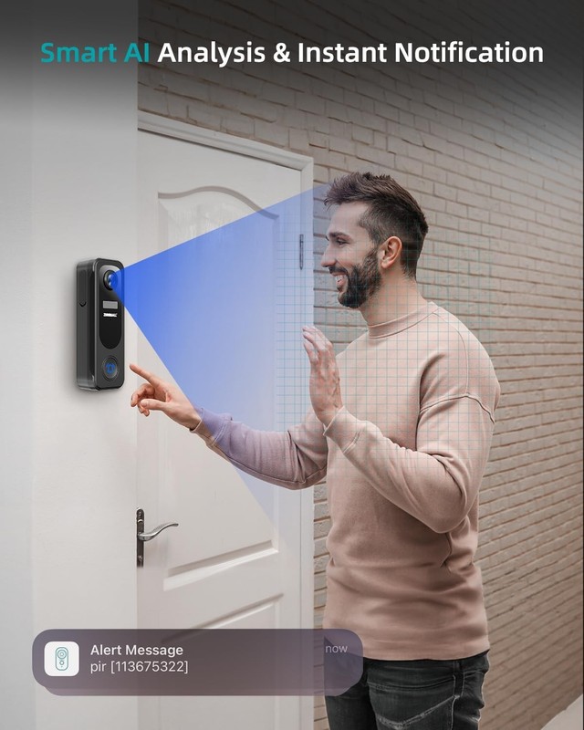 2K Wireless Doorbell Camera No Subscription, Battery Powered gallery
