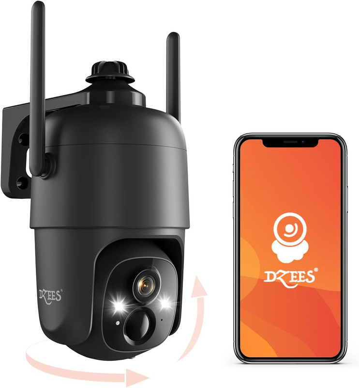 360° PTZ Wifi Security Cameras Wireless Outdoor, 2K Battery Powered Home Securit gallery