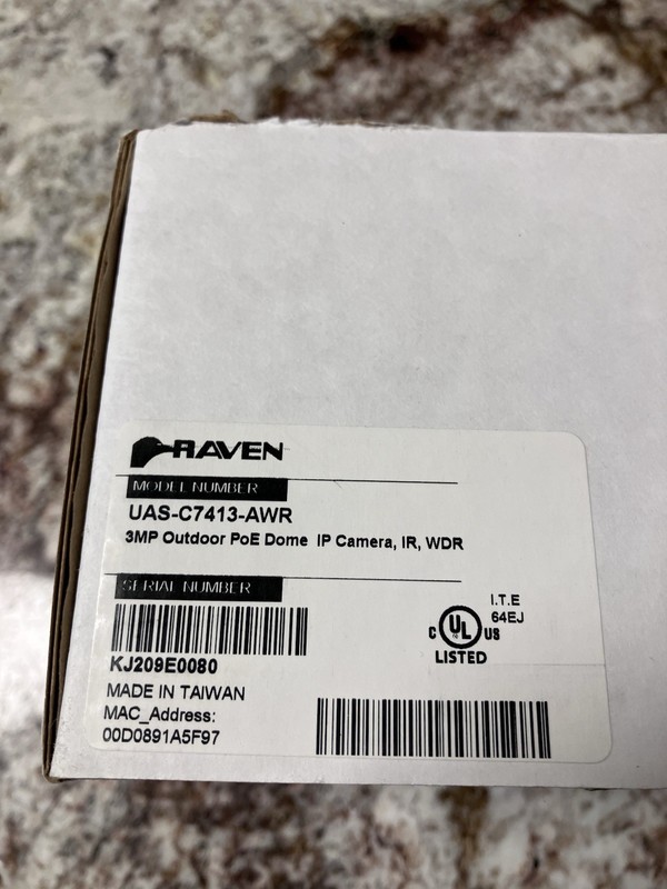 *NEW* RAVEN UAS-C7413-AWR 3MP Outdoor PoE DOme IP Camera, IR, WDR gallery