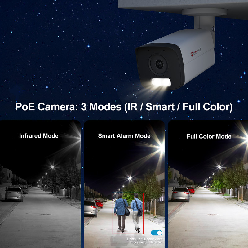 Anpviz 8MP Audio POE IP Bullet Security Camera Full Color Night Vision H.265+ gallery