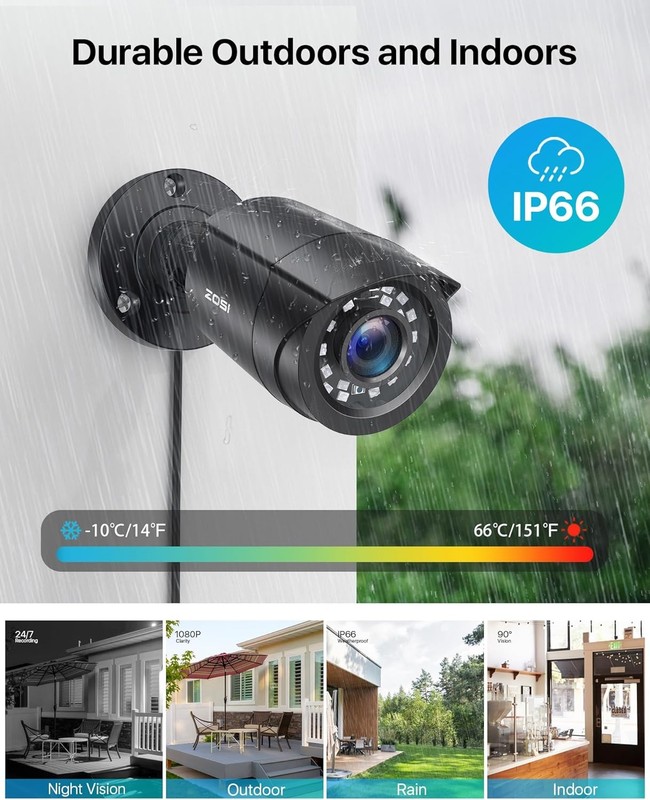 Camara De Seguridad Para Casa Exterior Vision Nocturna Camaras Vigilancia 1080p gallery
