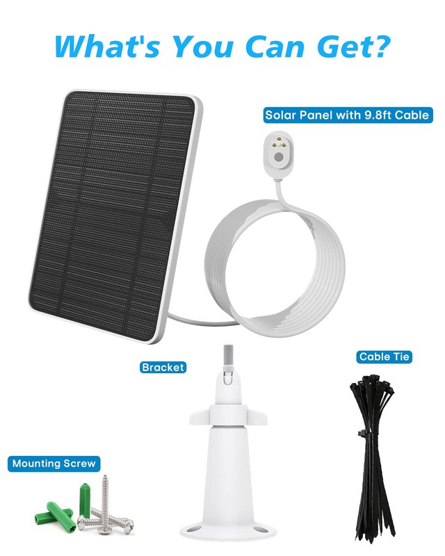 Solar Panel Charger with Arlo 5S/4/3/3 Floodlight/Ultra/Ultra 2 , 6V 4.5W Sol... gallery