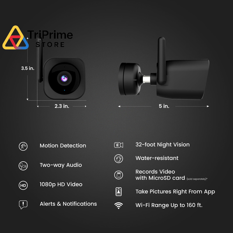 Feit Electric CAM/WM/WiFi 1080p HD Outdoor WiFi 1 Count (Pack of 1), Black gallery