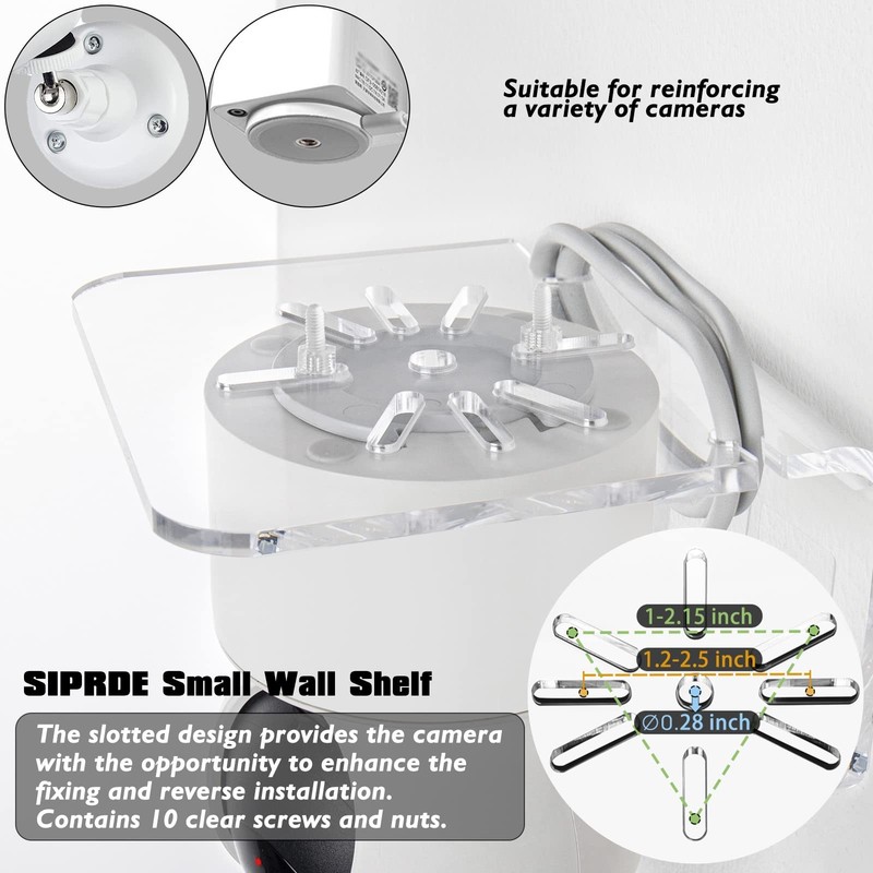 Acrylic Small Wall Shelf Set of 3 for Security Cameras, Speakers, Baby Monito... gallery