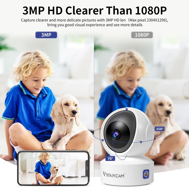 Indoor Security Camera 1080P HD WiFi Baby Pet Monitor 2-Way Audio App gallery