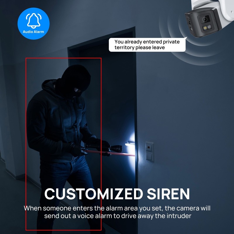VIKYLIN Dual Light Color 180 degree POE 8MP 4K Ethernet CAMERA with audio ONVIF gallery