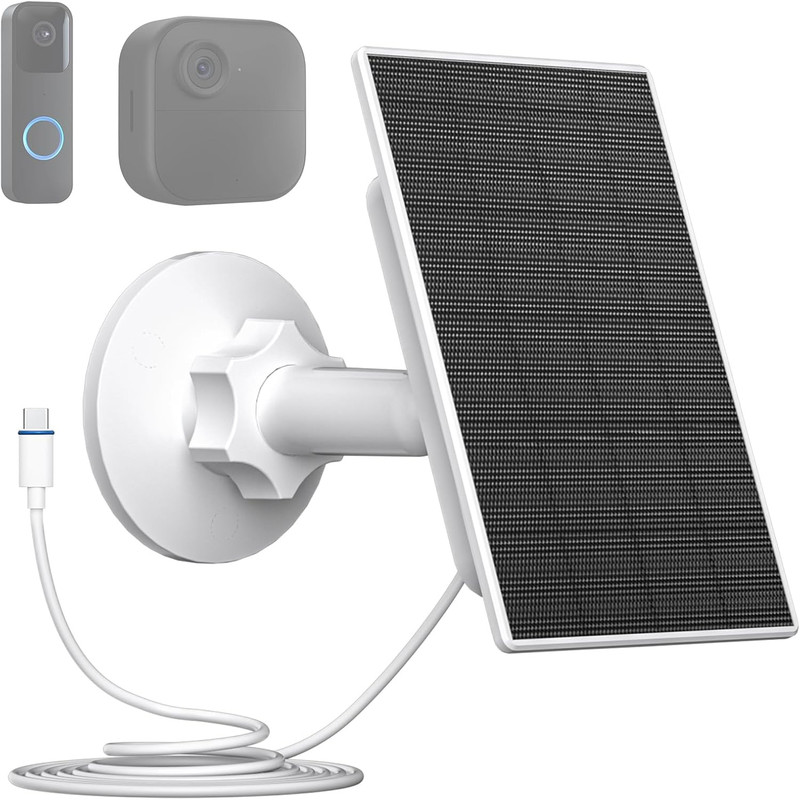 2W Solar Panel Compatible with Blink Outdoor 4 Camera & Video Doorbell Camera, U gallery