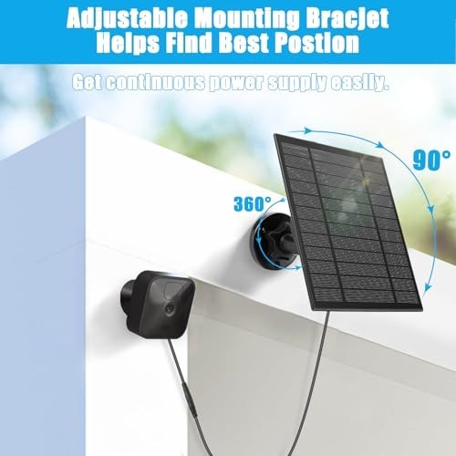 5W Solar Panel for Blink Outdoor Cameras - Waterproof, 11.8ft Cable, Compatible gallery