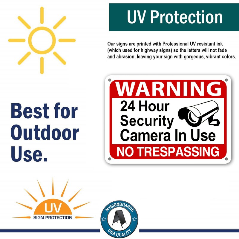 24 Hour Surveillance Signs Home Security Warning Signs No Trespassing cctv sign gallery