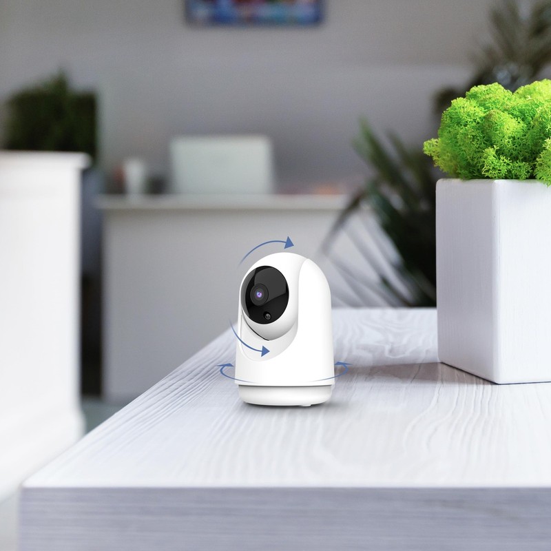 Feit Electric Indoor Security Camera with Motion PLUG-IN DESK CAMERA, White gallery