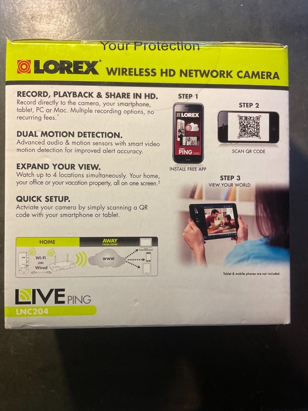 NEW LOREX LNC204 WIRELESS HD NETWORK CAMERA -Connected Anywhere -NEW Sealed- gallery