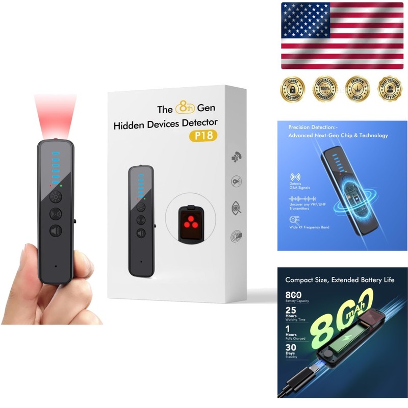 Upgraded AI-Powered Hidden Camera Detector – Portable Privacy Shield for Travel