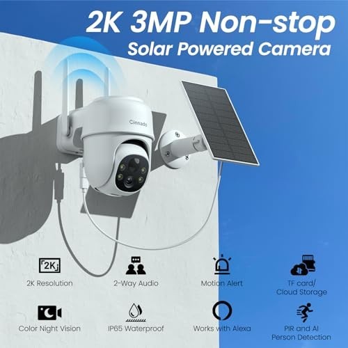 Cinnado 2K Wireless Outdoor Security Cameras 4-Pack Solar Battery Powered gallery