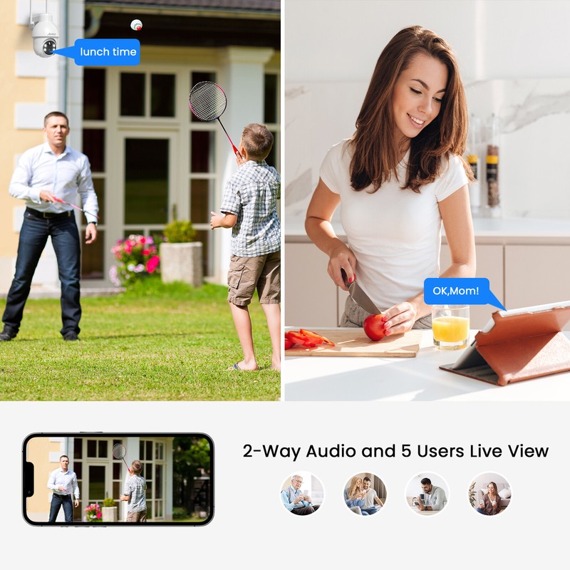 ANRAN Solar Powered Security Camera CCTV 5MP Wireless WiFi IP Home Outdoor gallery