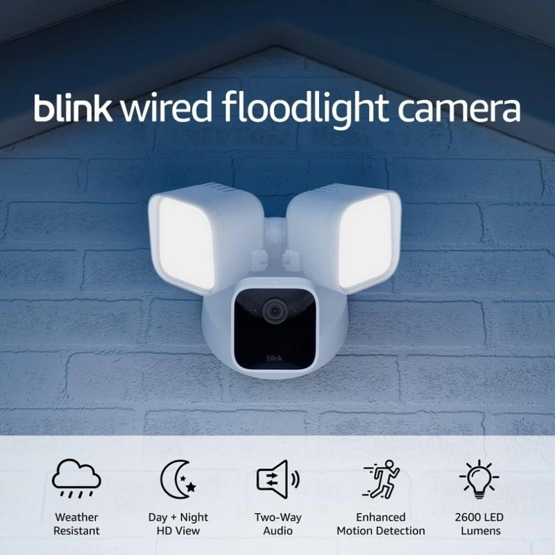Blink Wired Floodlight Camera with Pan-Tilt Indoor Camera and Video Doorbell gallery