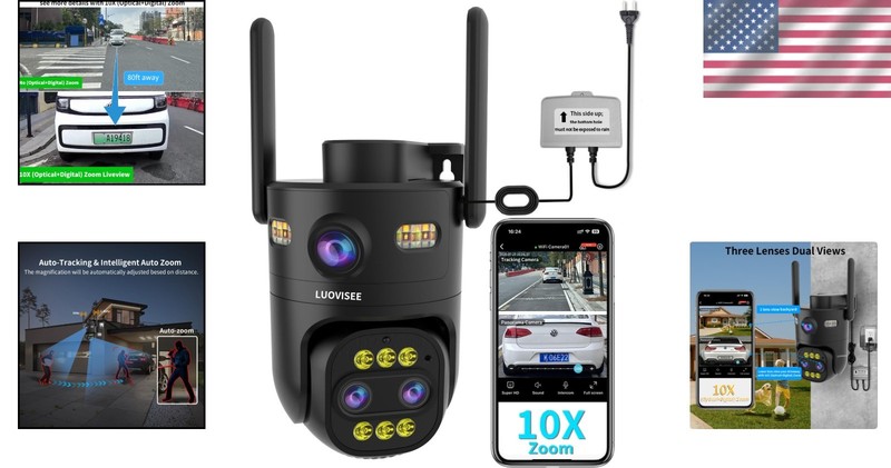 360° Pan/Tilt Security Camera with 10X Zoom & Color Night Vision for Home Safety gallery