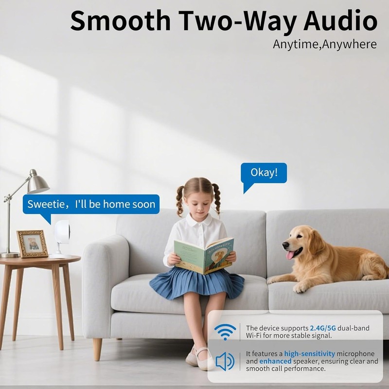 3MP Camara De Seguridad 24/7 Para Casa Interior WiFi Alexa Con Audio y Micrófono gallery