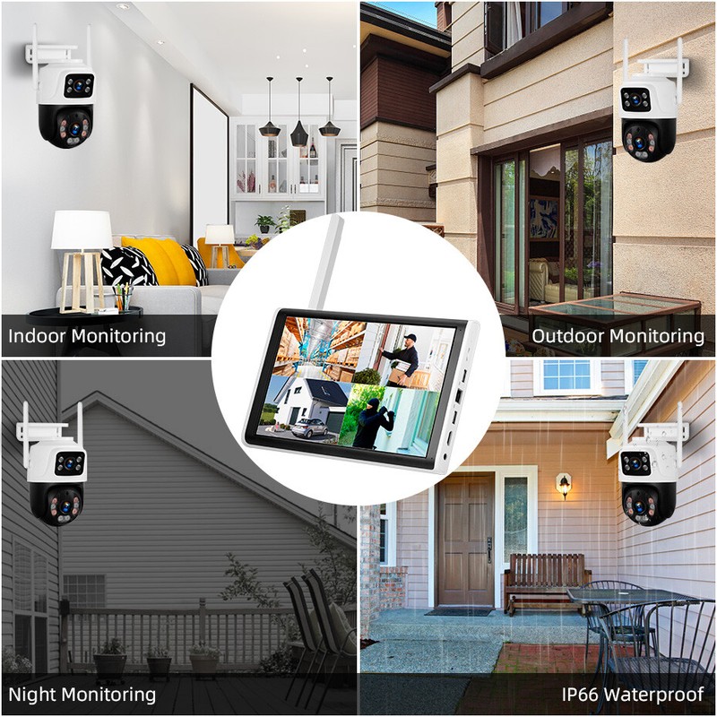 KERUI 6MP Wireless Wifi Security Camera System 8CH NVR 10''LCD Monitor 500GB HDD gallery