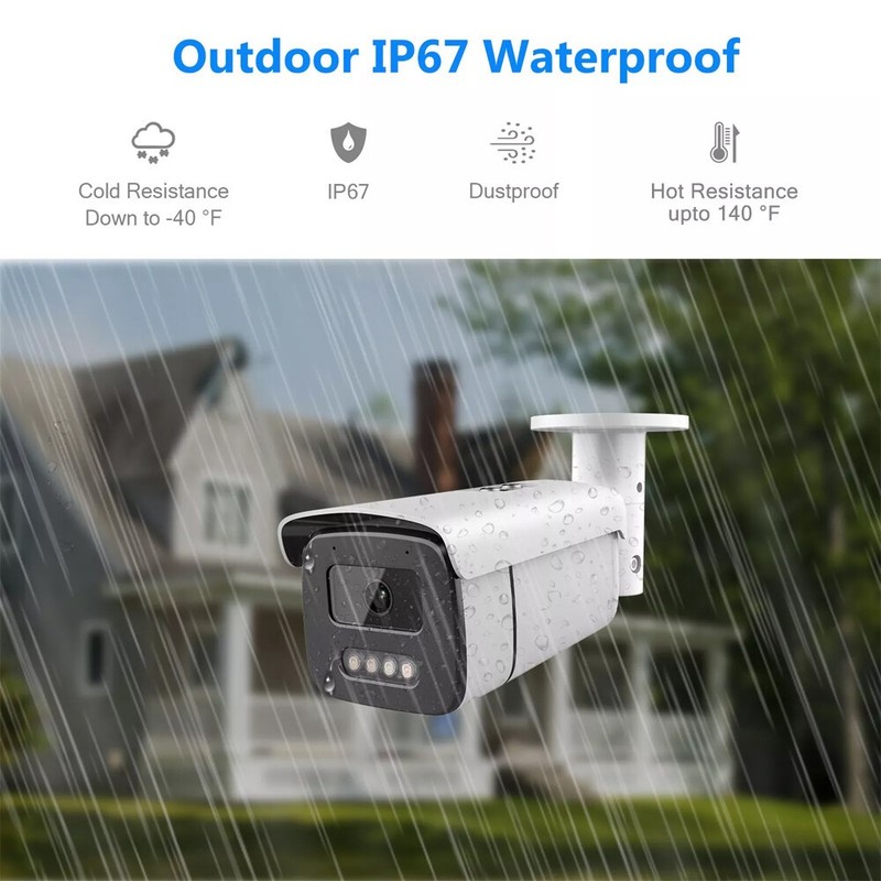 Vikylin 4K 8MP Security IP Camera Full Color Night Vision Outdoor w/ MIC Bullet gallery