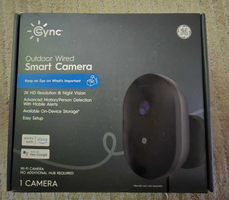 2 Cync Outdoor Wired Smart Camera 2K Wi-Fi Night Vision Motion, Alexa/Google