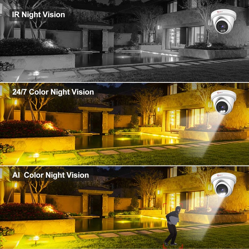 8MP PoE IP , Built-in Mic, 512GB SD Slot, 4K Turret IP Outdoor Indoor, Smart ... gallery
