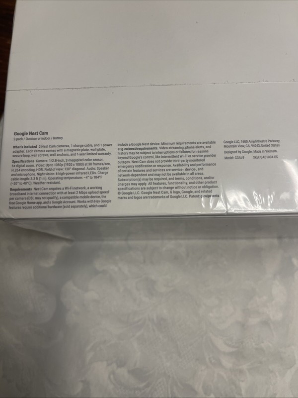 2 Pack - Google Nest Cam Indoor/Outdoor Surveillance Camera Snow gallery